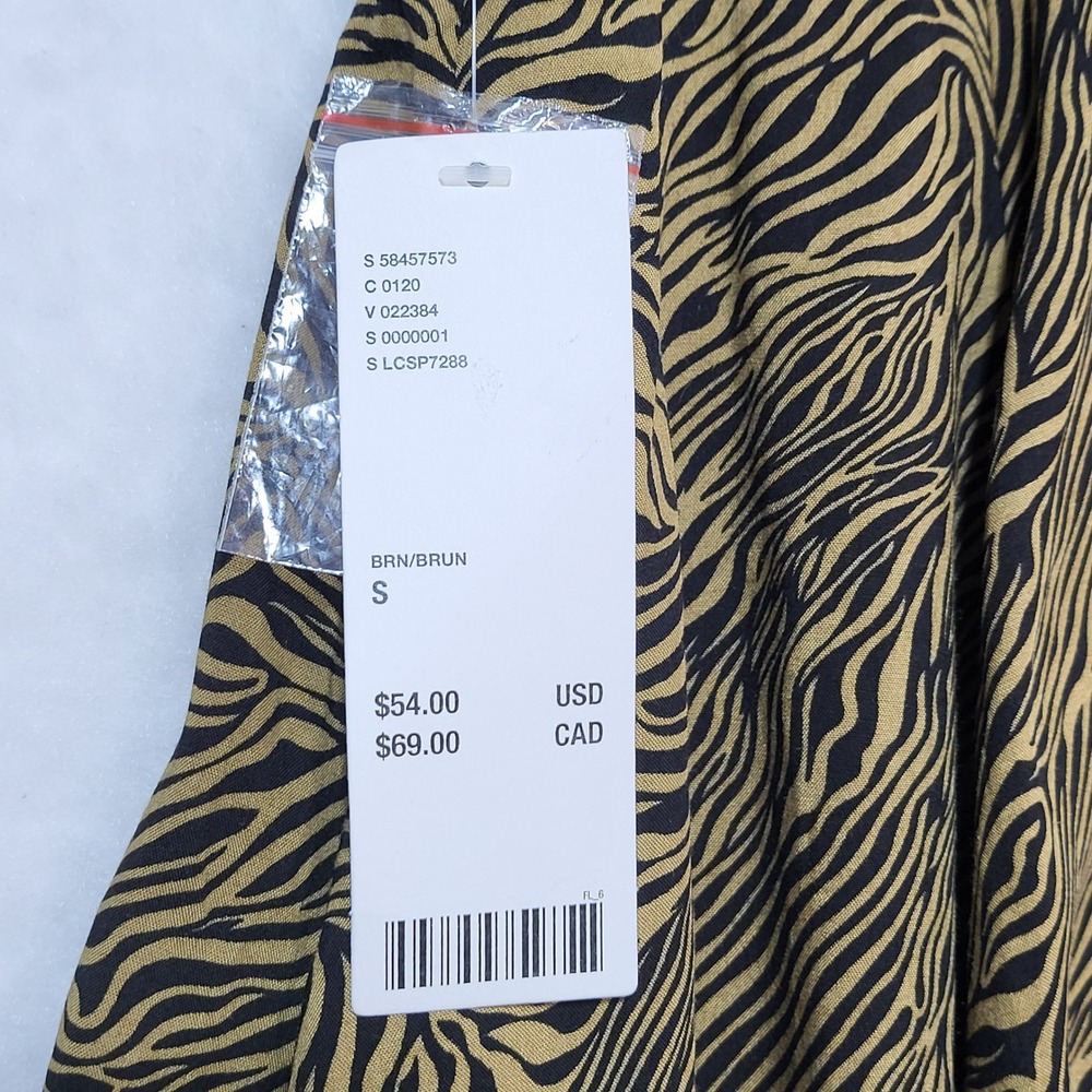 Urban Outfitters Zebra Print Button Front Mini Skirt Brown Black Small NEW - Picture 5 of 9